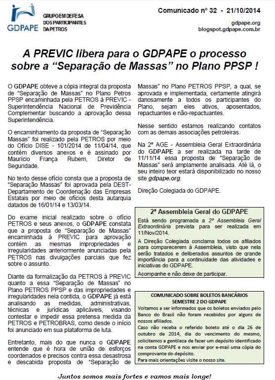 Comunicado 32/2014