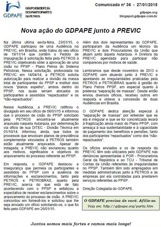 Comunicado 36/2015