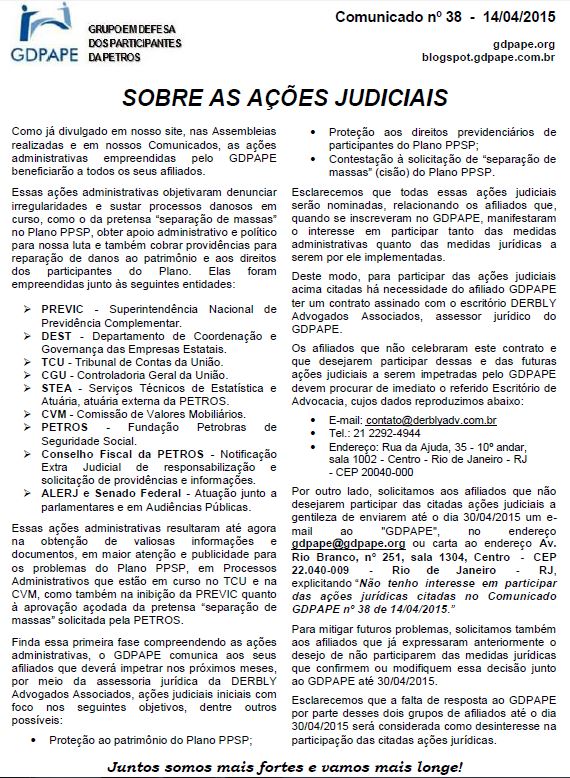 Comunicado 38/2015