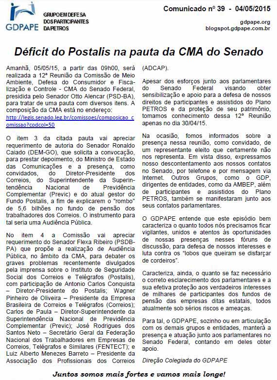 Comunicado 39/2015