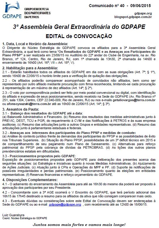 Comunicado 40/2015