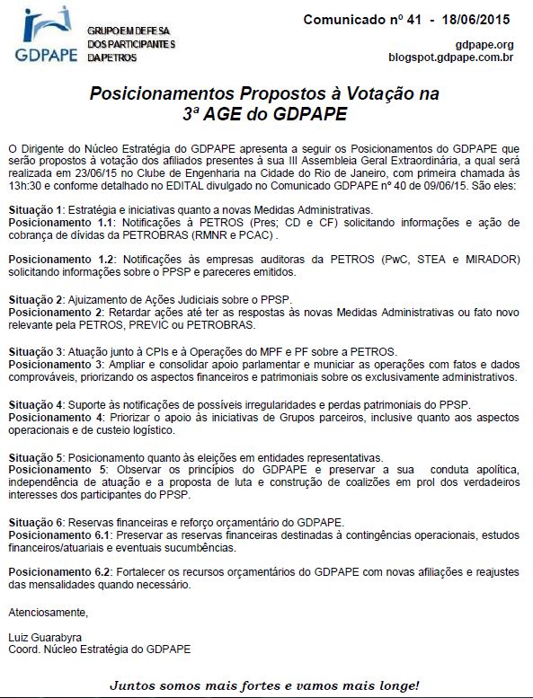Comunicado 41/2015