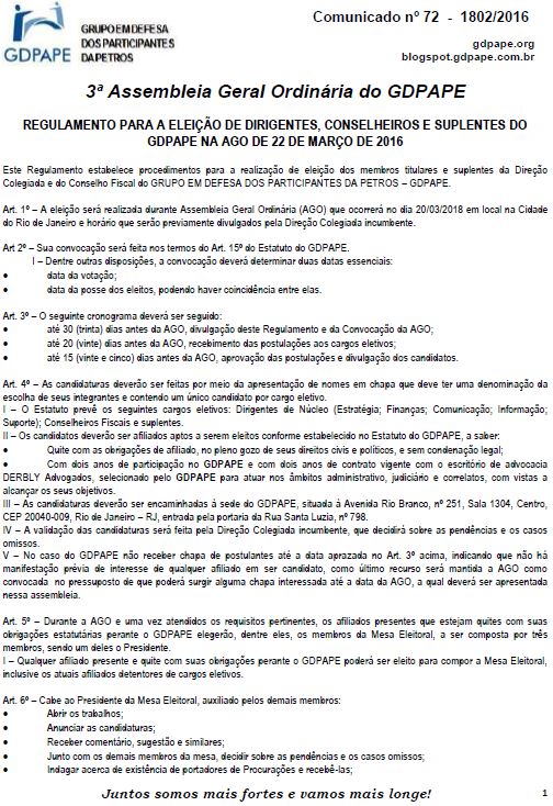 Comunicado 72/2018