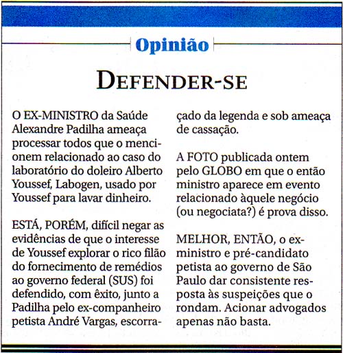 O Globo -  03/05/2014 - Opinio