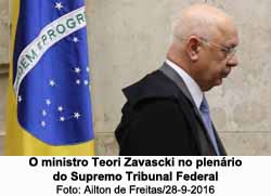 O ministro Teori Zavascki no plenrio do Supremo Tribunal Federal - Ailton de Freitas/28-9-2016
