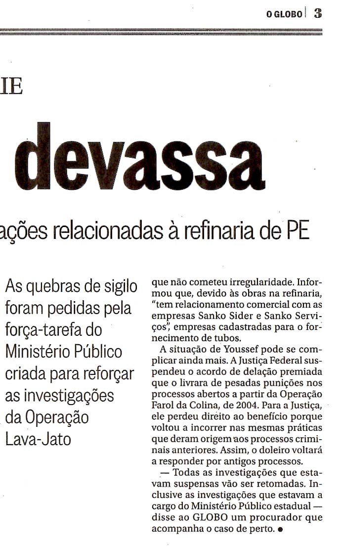 O Globo - 09.05.14 - Devassa na Perobras