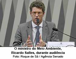 O ministro do Meio Ambiente, Ricardo Salles, durante audincia - Foto: Roque de S / Agncia Senado