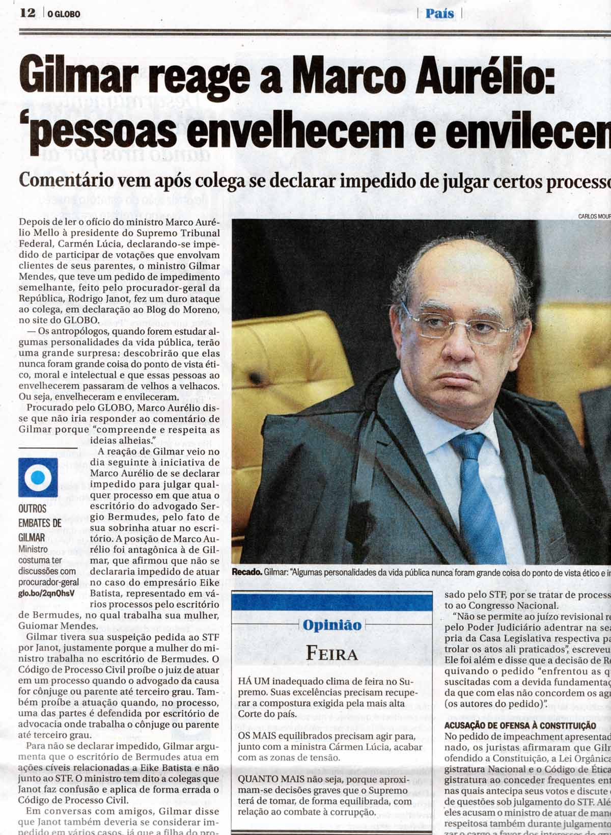 Fac-simile pg. 12 de O Globo, de 12.5.2017