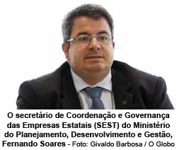 O secretrio de Coordenao e Governana das Empresas Estatais (SEST) do Ministrio do Planejamento, Desenvolvimento e Gesto, Fernando Soares - Foto: Givaldo Barbosa / O Globo