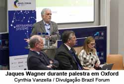 Jaques Wagner durante palestra em Oxford - Cynthia Vanzella / Divulgao Brazil Forum