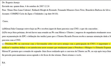 O Globo - 23/06/15 - E-mail interno da Odecrecht que cita Sérgio Cabral e o presidente da Firjan - Reprodução / PF