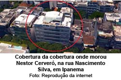 O Globo - 25/02/2015 - Cobertura da cobertura onde morou Nestor Cerver, na rua Nascimento Silva, em Ipanema - Foto: Reproduo da internet