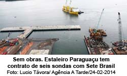 O Globo - 27/02/2015 - Estaleiro Paraguau tem contrato de seis sondas com Sete Brasil - Foto: Lucio Tvora/Agncia A Tarde/24-02-2014