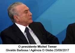 O presidente Michel Temer - Givaldo Barbosa / Agncia O Globo 23/08/2017