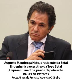 O Globo - 27/08/2015 - Augusto Mendona Neto, presidente da Setal Engenharia e executivo da Toyo Setal Empreendimentos, presta depoimento na CPI da Petrbras - Foto: Ailton de Freitas / Agncia O Globo