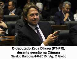 O deputado Zeca Dirceu (PT-PR), durante sesso na Cmara - Givaldo Barbosa/4-8-2015 / Agncia O Globo