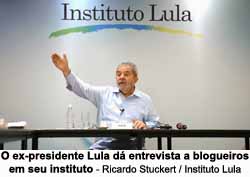 O ex-presidente Lula d entrevista a blogueiros em seu instituto - Ricardo Stuckert / Instituto Lula