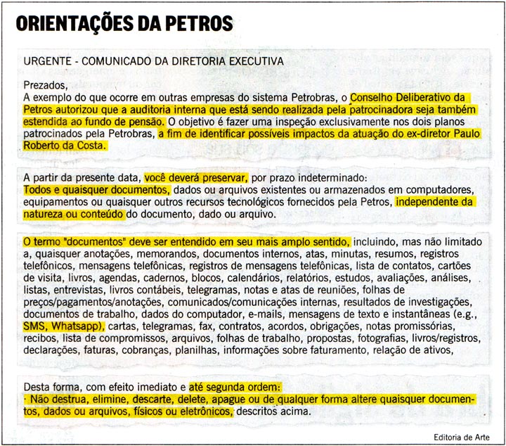 O Globo - 31/12/14 - PETROLO: Petros, Transpetro e BR fazem auditoria